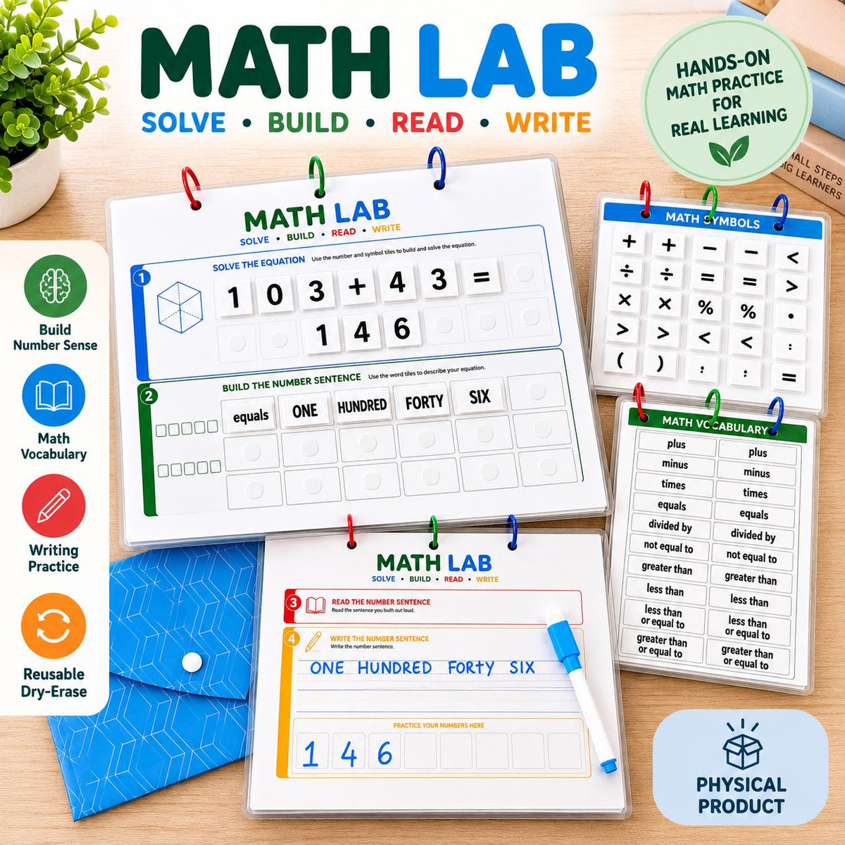 English Math Intervention Kit | Equations, Number Words & Writing