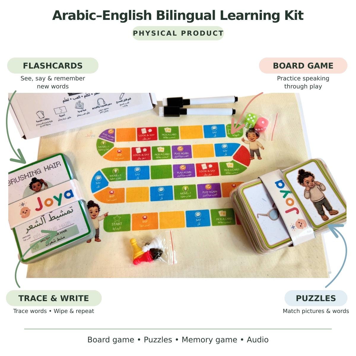 Arabic Flashcards for Kids | English-Arabic Game Kit