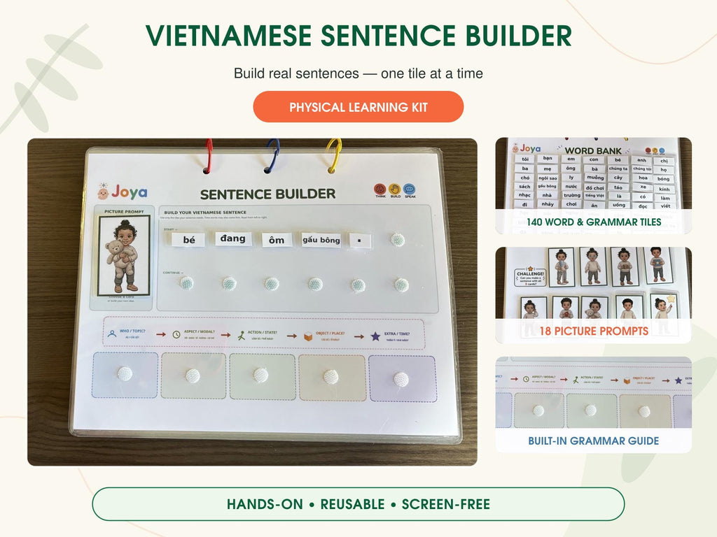 Vietnamese Sentence Builder | Monolingual Homeschool Grammar Kit