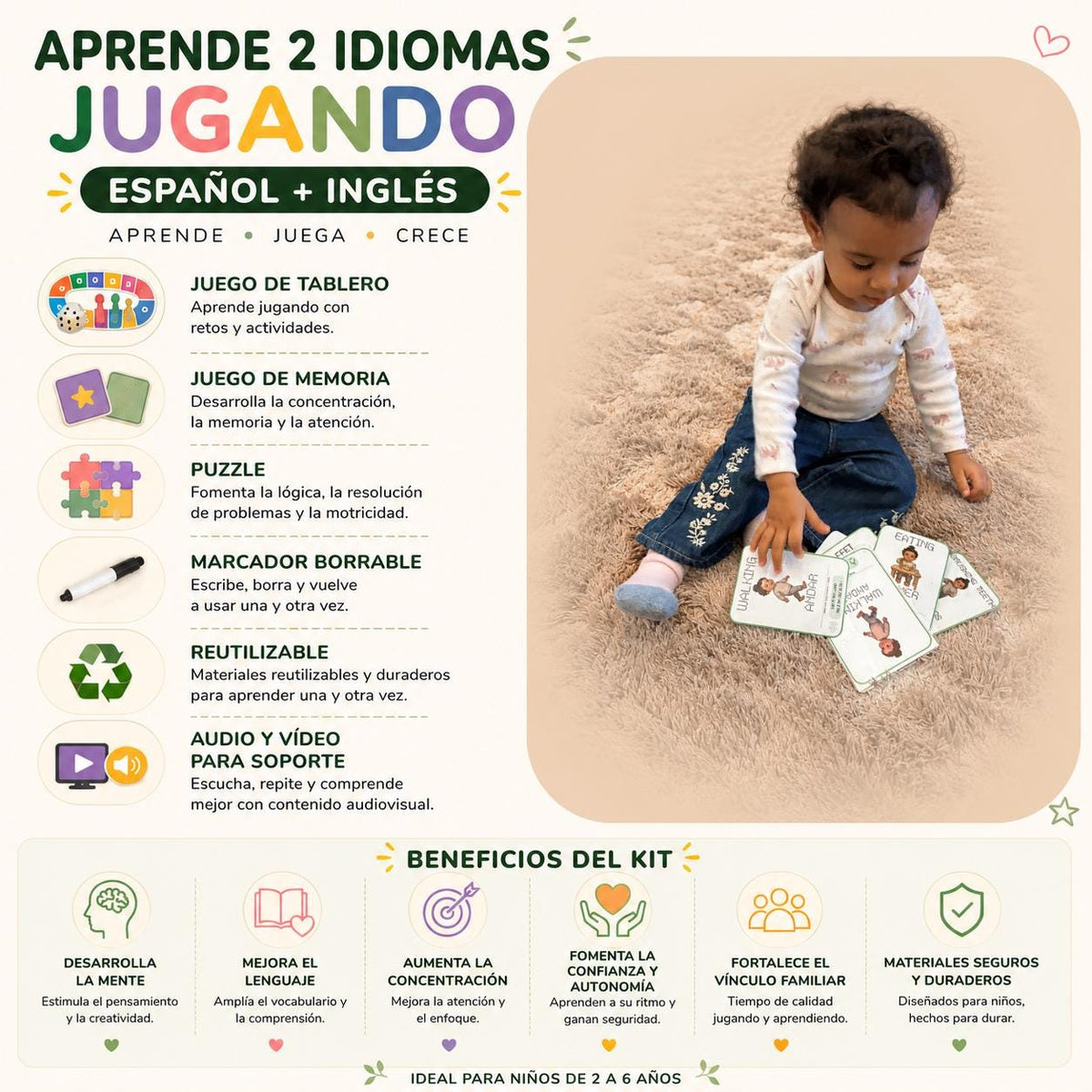 English-Spanish Learning Game for Kids | Flashcards