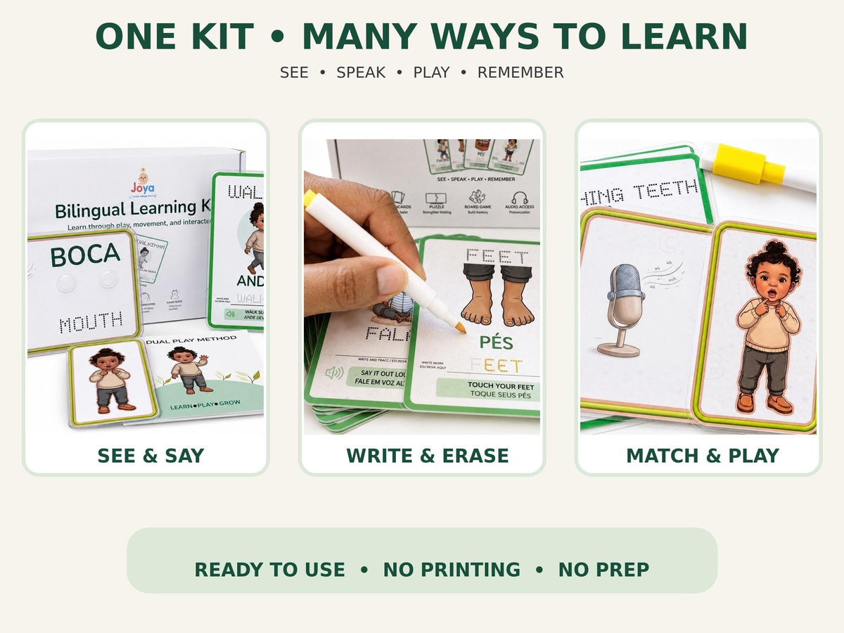 English-Brazilian Portuguese Learning Kit | Flashcards, Games & Audio