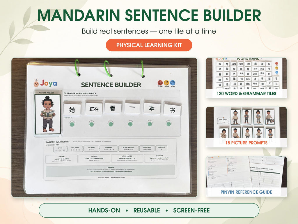 Mandarin Sentence Builder for Kids | Physical Grammar Kit