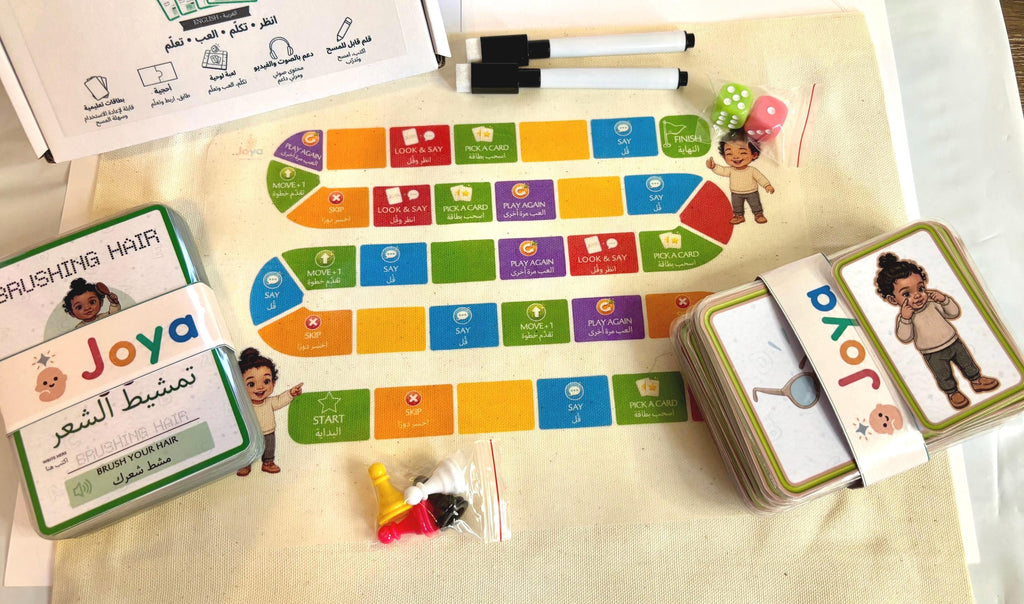 Flashcards & Board Game Learning Kit | English or Bilingual Options