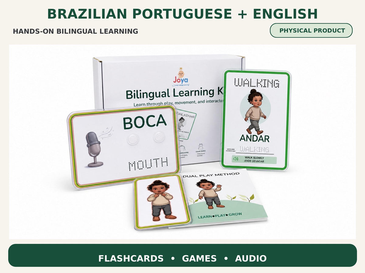 English-Brazilian Portuguese Learning Kit | Flashcards, Games & Audio
