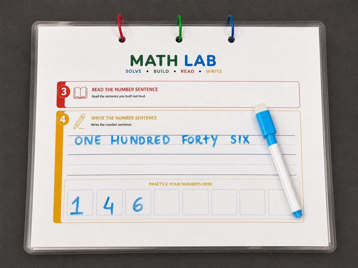 English Math Intervention Kit | Equations, Number Words & Writing