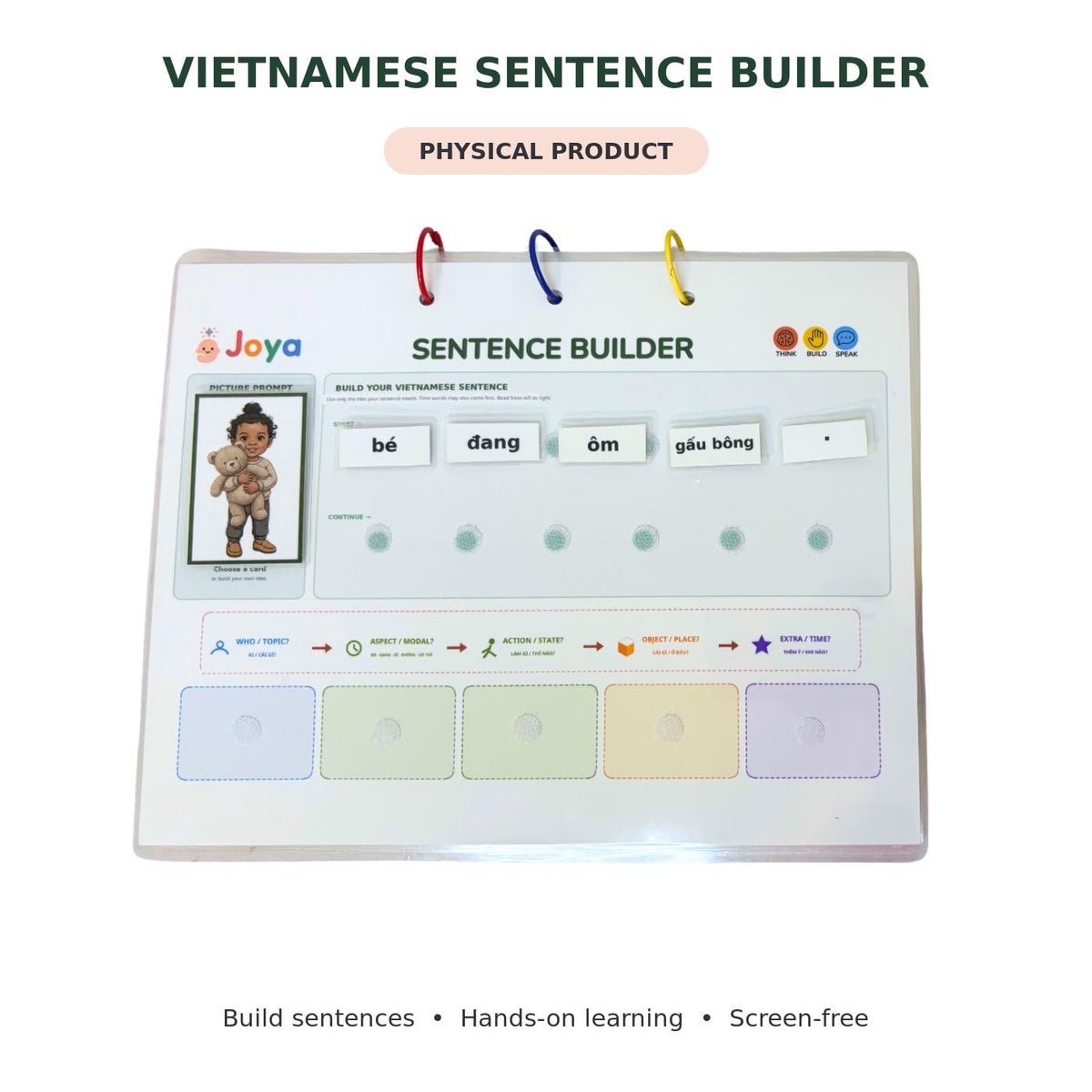 Vietnamese Sentence Builder for Kids | Monolingual Grammar & Writing Kit